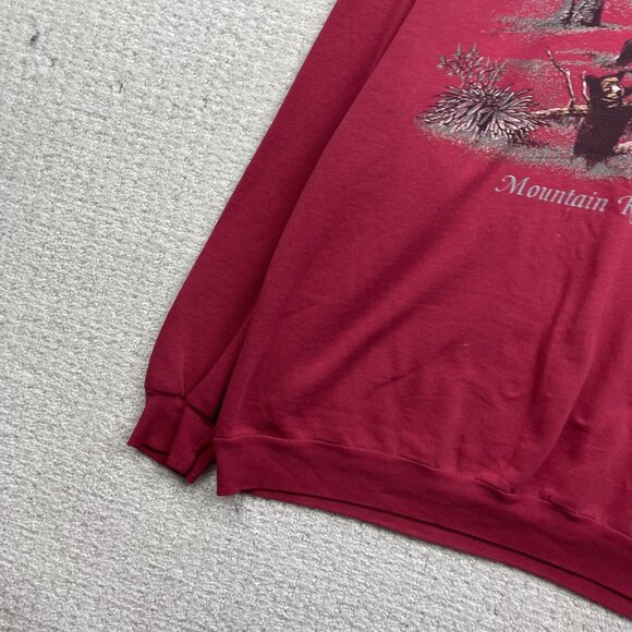 VTG Mountain Ridge Sweatshirt Bear Graphic Red Mock Neck Men Men L Canada Made - Picture 2 of 14